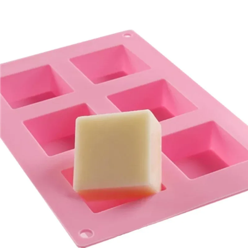 Cake Tools 6 Square Silicone Mould DIY Chocolate Baking Tools Fragrant Gypsum Mold Easy Demould Soap Shaper Bakery Accessories