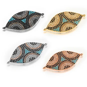 

2pcs CZ Zircon Evil Eye Jewellery Accessory Diy Hand Made DIY Jewelry Findings Accessory Connector Jewelry Making Supplies