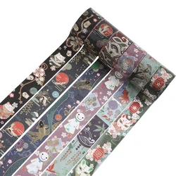 Ensemble de rubans adhésifs Washi japonais, 12 pièces, papeterie décorative, Vintage, feuille d'or, rubans de masquage 