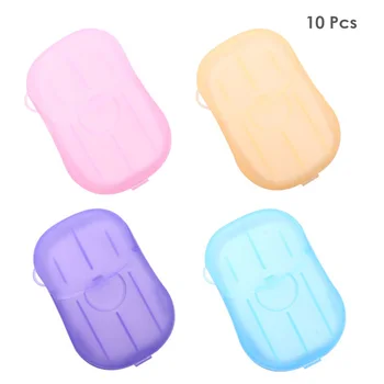 

10 Pack Portable Disposable Paper Soap Travel Foaming Paper Soap Flakes Outdoor Washing Hand Random Color