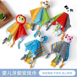 Muñecas de dibujos animados de felpa para dormir, suave y cómodo juguete, toalla, mordedor, cumpleaños, regalos para recién nacidos, títere de mano para niños