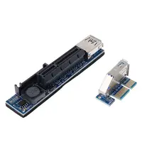 pci express riser card להוסיף 3.0 USB בכרטיס PCI Express מתאם לגיוס Extender PCIE Riser Card USB 3.0 PCIE SATA PCI E Riser PCI Express X1 כדי חריץ X4 (2)