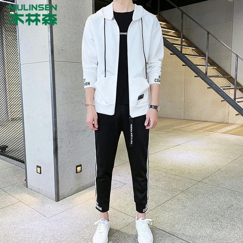 

MULINSEN Sports Set Men's 2019 Autumn Men Leisure Set-Style Trousers Long Sleeve MEN'S Wear Two-Piece Set