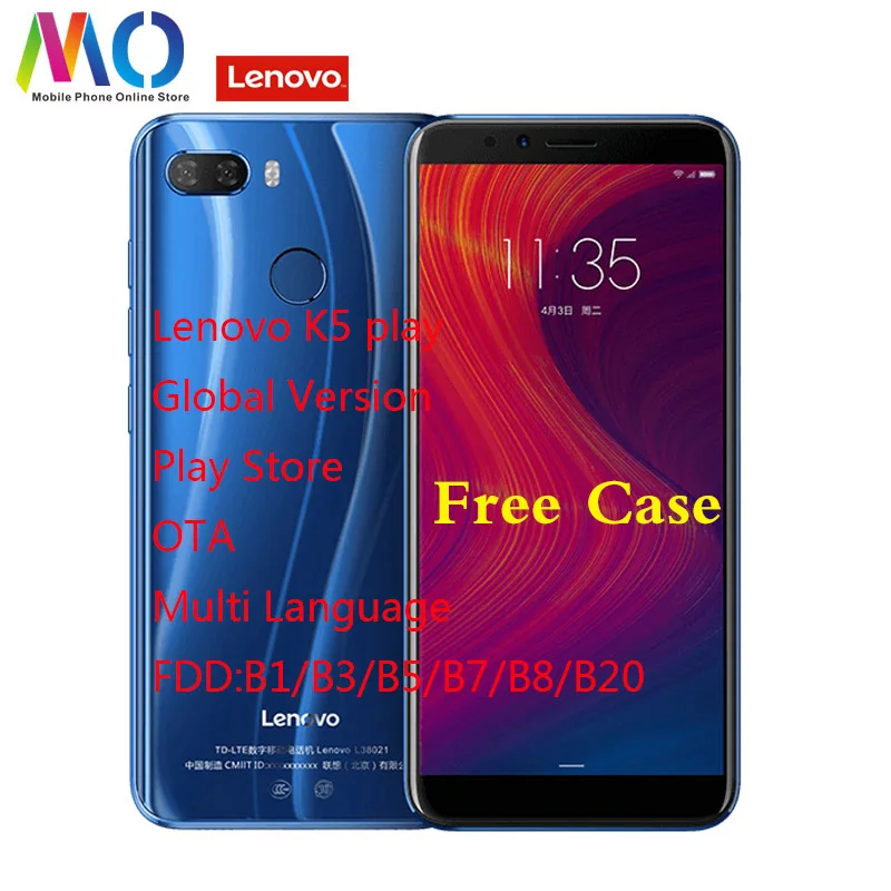Глобальная версия Lenovo K5 Play Phone 3G B20 смартфон Android мобильный телефон Восьмиядерный