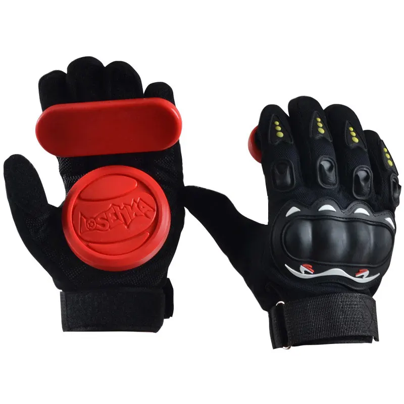 Скейтборд, 1 пара, дрифт, перчатки для велоспорта, перчатки высокого качества, прочный ползунок, Лонгборд, защита нарукавника, спортивные товары - Цвет: Red