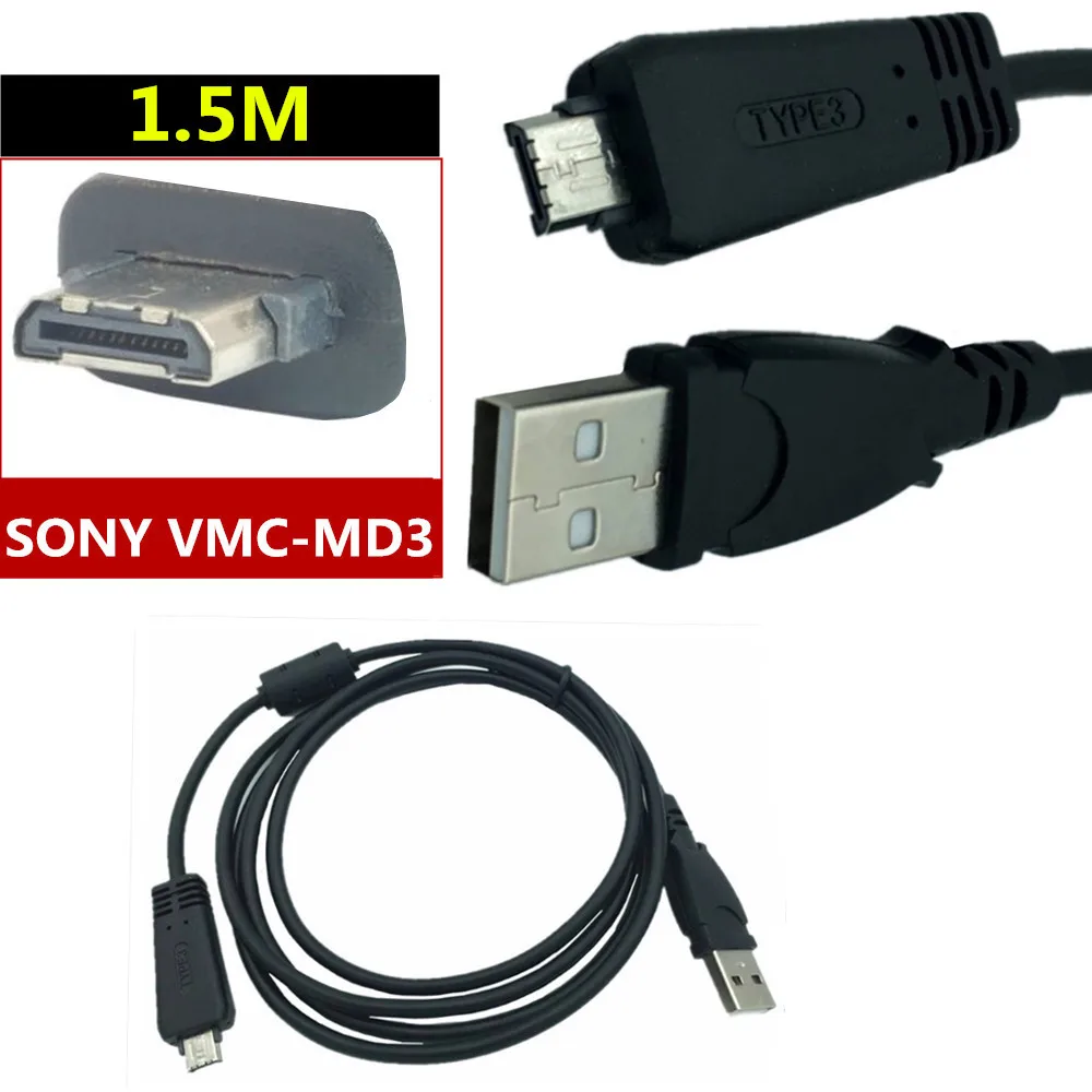 VMC-MD3 цифровая камера USB Кабель зарядного устройства для sony CyberShot DSC-W570 WX10 1,5 м