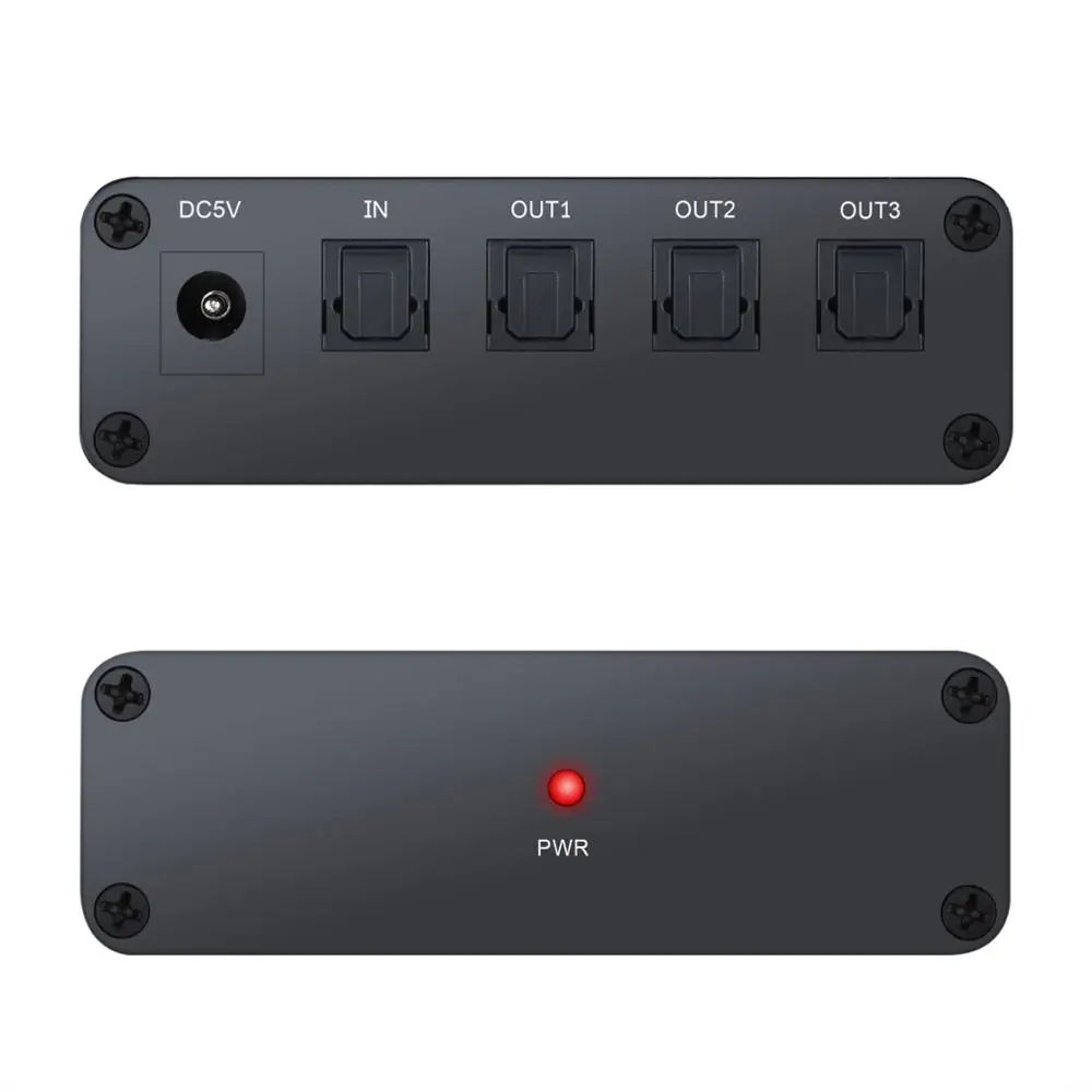  Neoteck 3 Port Toslink Digital Audio Splitter 1 In 3 Out Audio Splitter with Optical Cable for PS3 