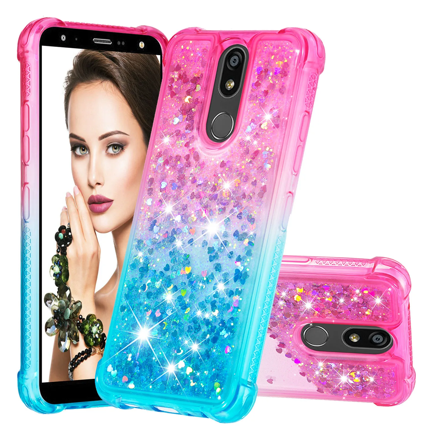 Роскошные чехлы для телефонов LG K12 Plus K40 Stylo 5 чехол Google Pixel 3a XL Bling Love Hearts