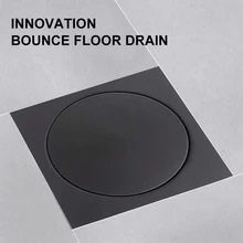 Black Creative Pop Up Foot Floor Drain Bathroom Shower Waste Grates Strainer Toilet Balcony Water Anti Odor Bathroom Drains