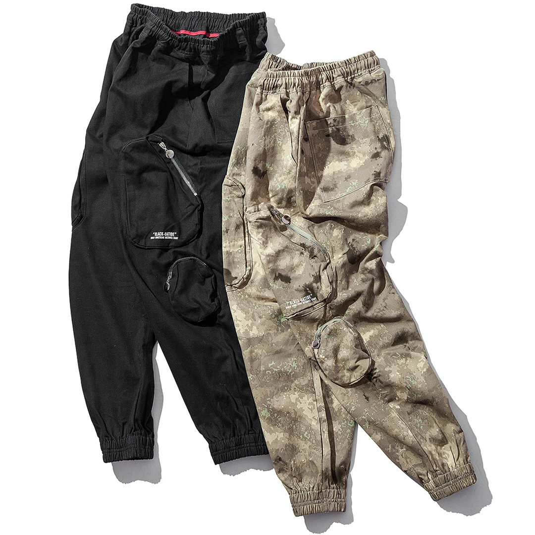 April MOMO мужские камуфляжные боковые спортивные брюки с карманами военные повседневные камуфляжные мужские брюки-шаровары Хип-хоп штаны для уличного бега