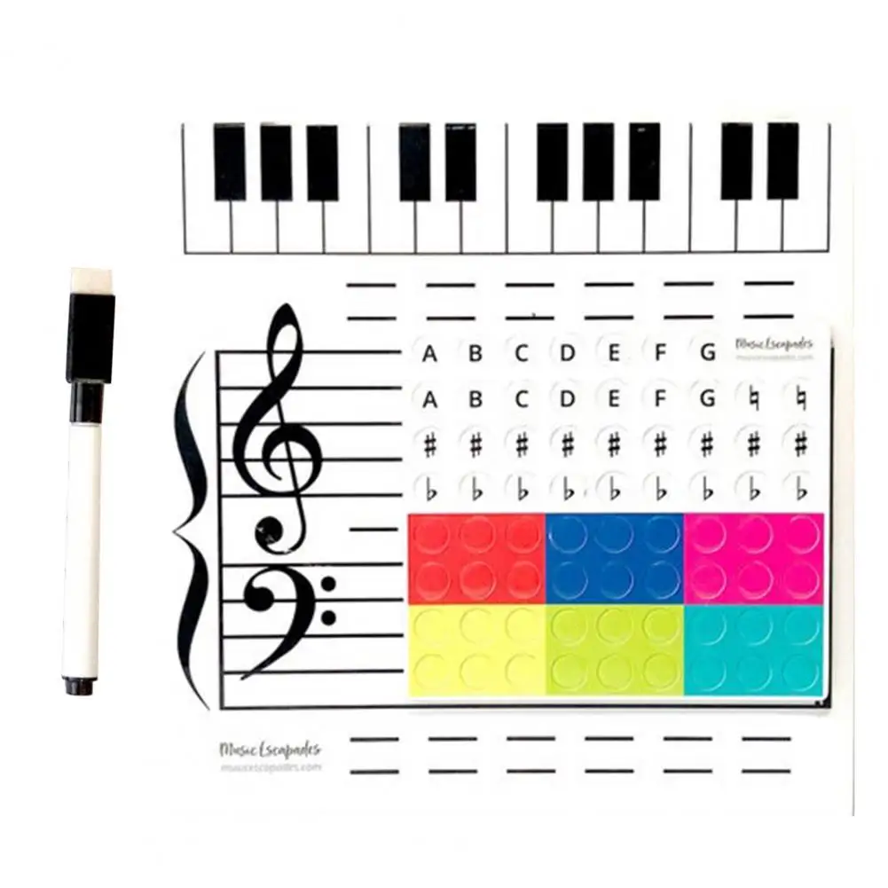 1 Set Magnetic Music Staff Board Erasable Paper Enjoyable Musical Theory Instruction Kids Whiteboard Toy | Канцтовары для офиса и