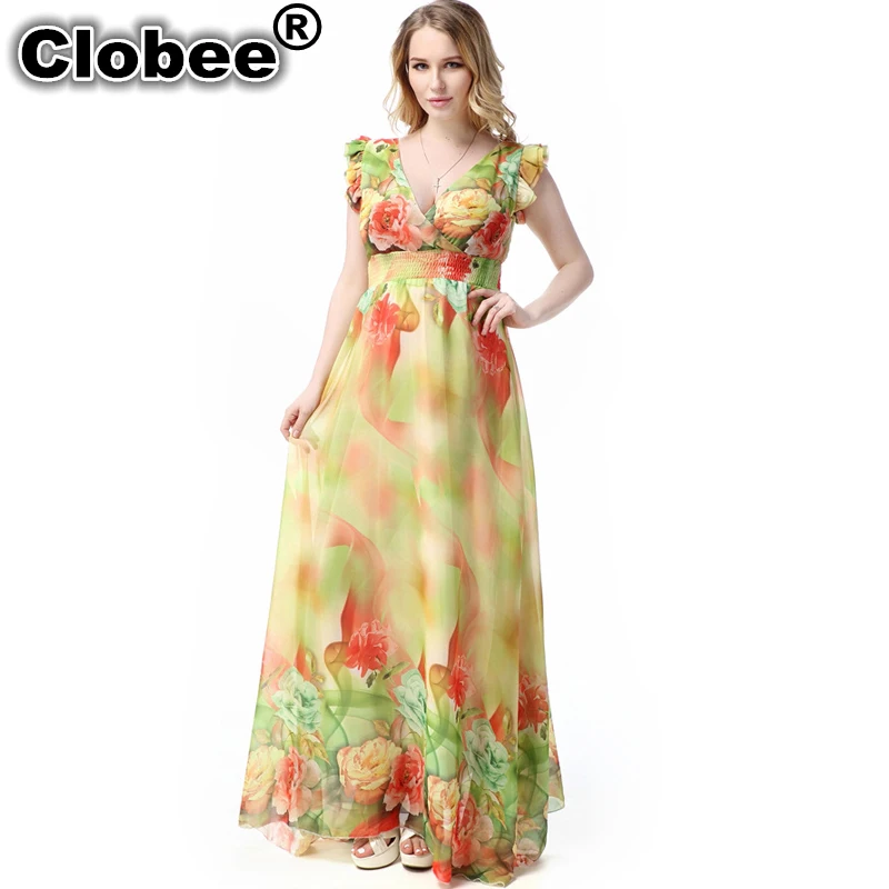 Vestido Largo De Gasa Para Mujer SEVETAT - Estilo Bohemio Con Cinturón, Cuello En V, Estampado Floral, Primavera-Verano 2023, Ideal Para Playa, Fiesta O Uso Diario
