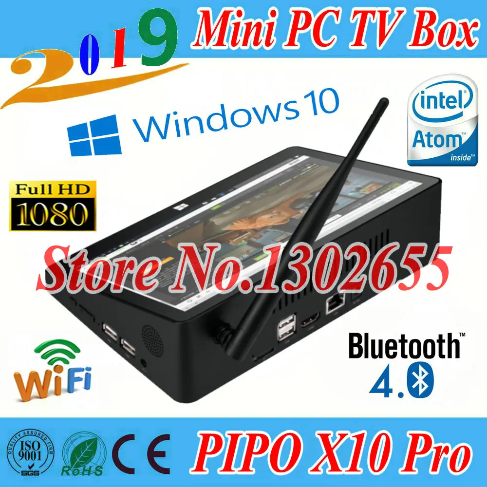 ТВ приставка PIPO X10 Pro Mini 10 8 дюйма Windows четырехъядерный процессор Z8350 2 ГБ/32 ГБ