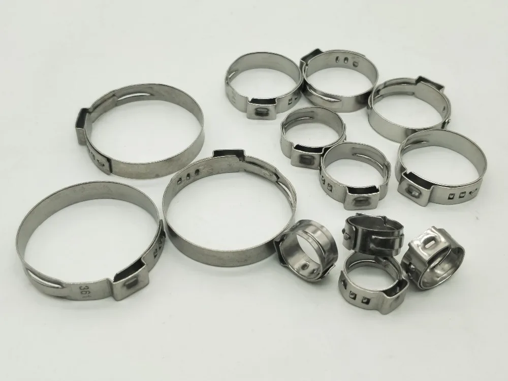 

Free shipping big size pipe Clamps High Quality 2PCS Stainless Steel 304 Single Ear Hose Clamps Assortment Kit Single