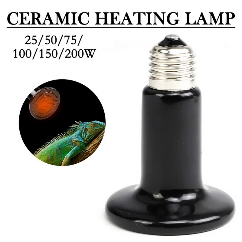 Bombilla de calentamiento de mascotas, emisor de cerámica negra infrarroja, lámpara de calor, Bombilla para reptiles, animales, calefactor, incubadora, heate de cerámica