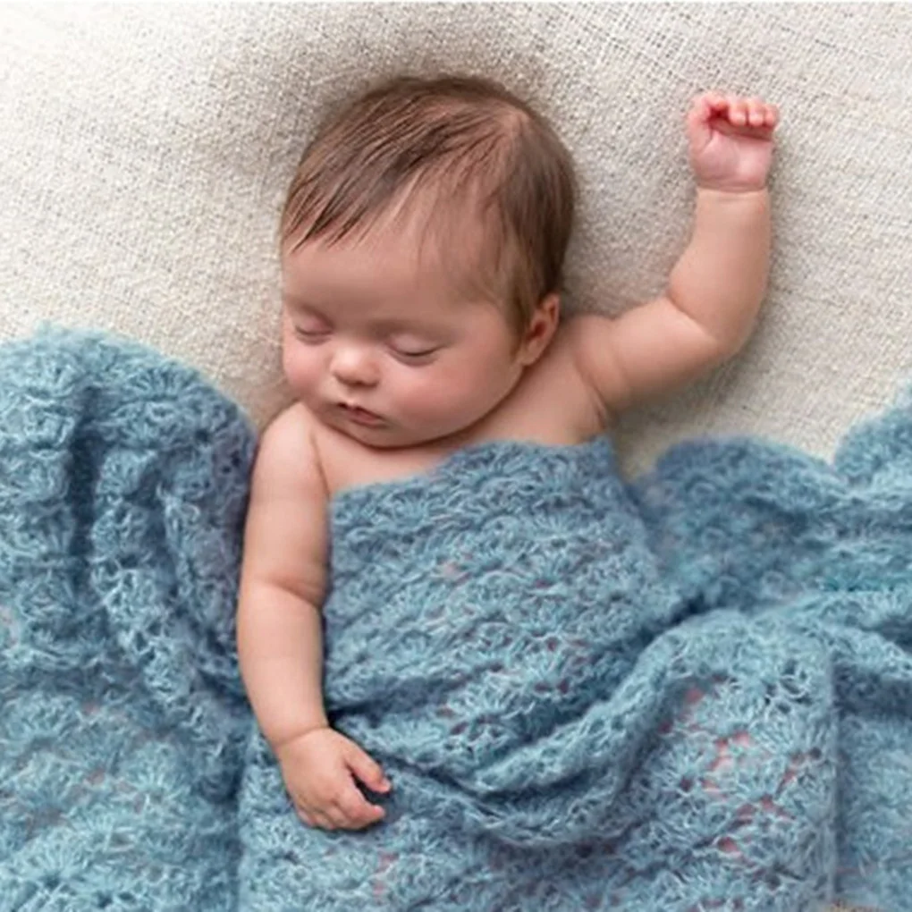 Новорожденных реквизит для фотосъемки аксессуары для упаковки младенческой фотосессии одеяло Твердые кружева ребенка мягкие стрейч повязки на голову