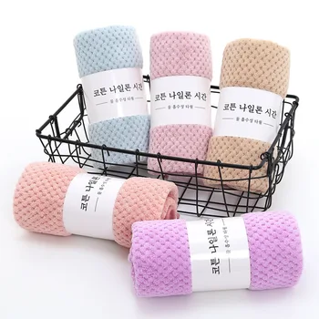 

Pineapple Case Coral Velvet Towel Household Products Thick Absorbent Coral Velvet Face Wash Towel Family Pack