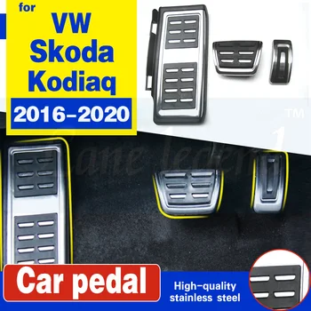 

Auto Stainless Steel Car Fuel Brake Pedal Rest Foot Pedals Cover for Volkswagen VW Skoda Kodiaq 2016 2017 2018 2019 2020
