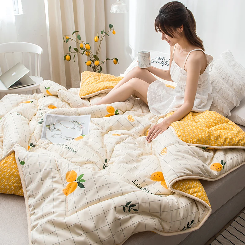 

CF2 Hot Sales Winter Thick Blanket King Queen Full Size Quilt New Style Embroidered Fabric Comforter 100% Cotton Filling Quilted