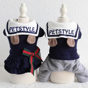 

2019 Autumn and Winter Newest College Styles Dogs Lovers Outwear Pet Clothes Warm Dresses and Jumpsuits for Choice Dog Clothes