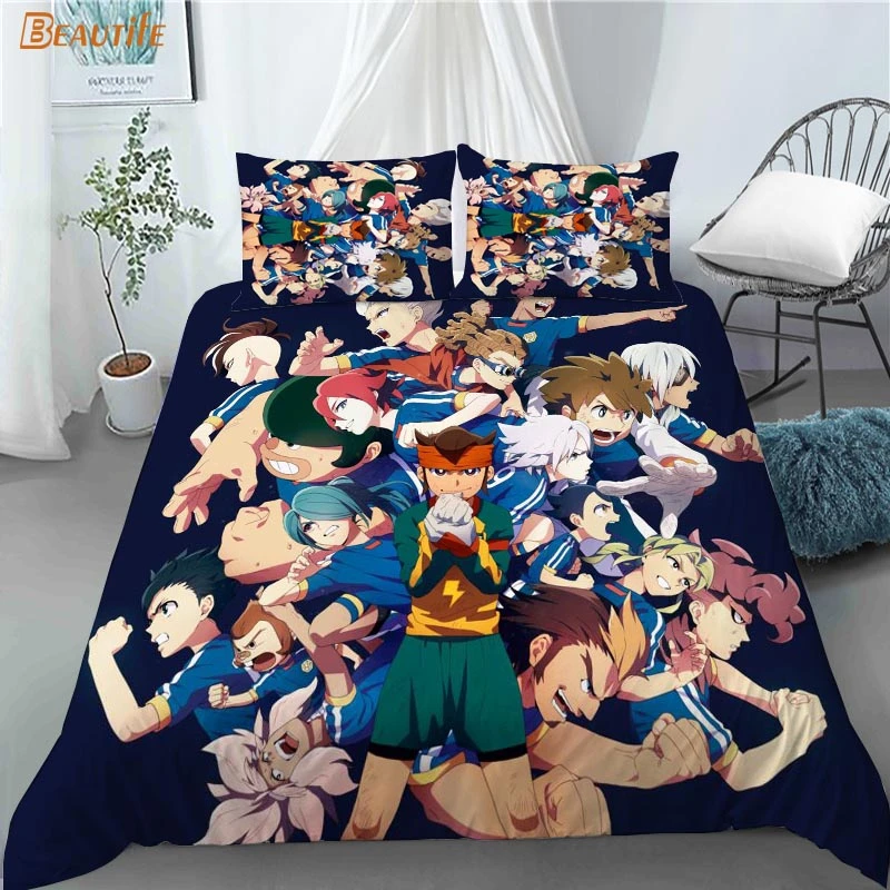 イナズマイレブンアニメ1布団カバー2枕カバーポリエステル生地寝具セット家族少年子供セット布団カバーセット10 27 寝具セット Aliexpress
