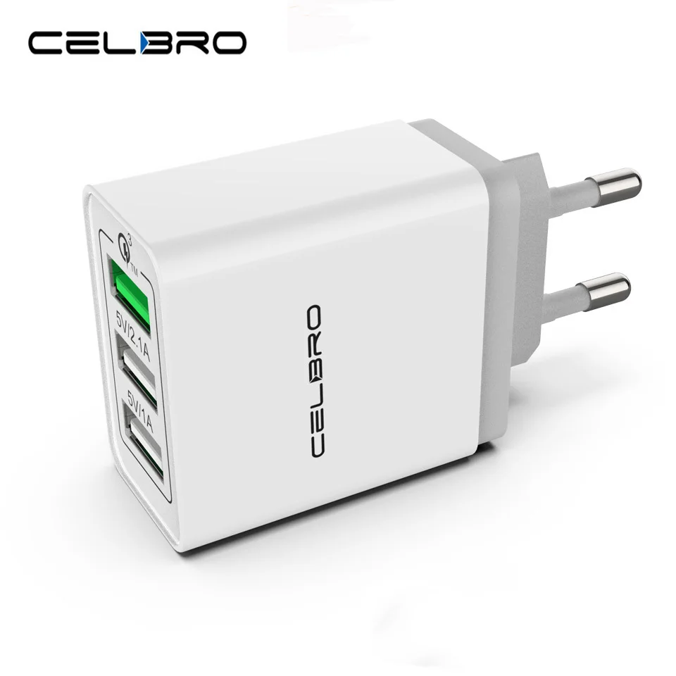 Настенное зарядное устройство с 3 Usb портами быстрая зарядка 0 дорожное для