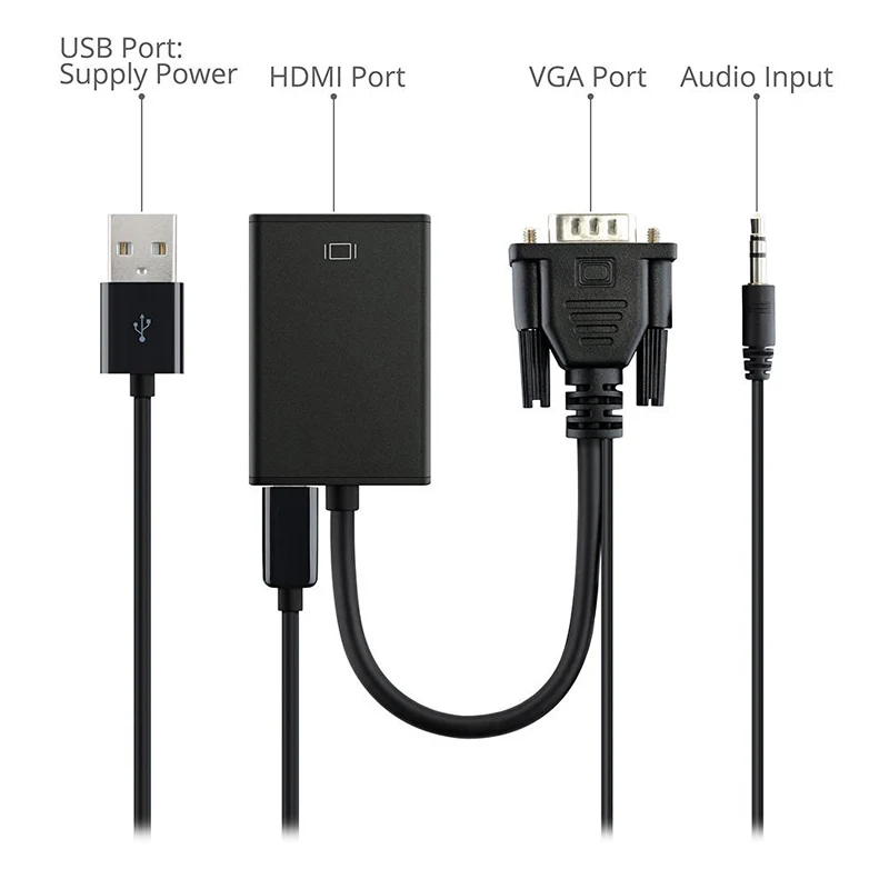 VGA к HDMI адаптер конвертер кабель конвертер Поддержка аудио для HDTV PC GV99