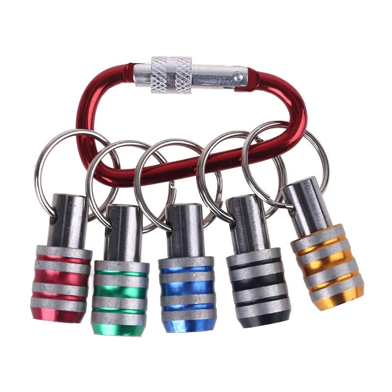 5pcs 1/4 Inch Hex Shank Keychain Extension Bar Screwdriver Bits Holder
