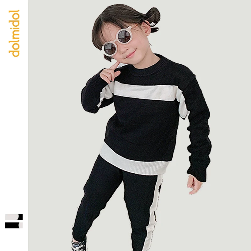 

Dolmidol 2019 HOTHOT Knitted Pullover Sweater Pants Set For Baby Boys Girls Fashion Children Outfit 2Pcs Cotton Autumn Korean