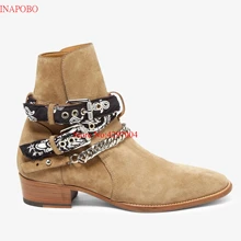 Классический бренд дизайн в стиле «граффити» из натуральной кожи; мужские полусапоги модные осень-зима высокое качество Chelsea сапоги ковбойские сапоги