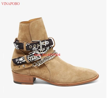 

New Classic Brand Design Graffiti Genuine Leather Men Ankle Boots Fashion Autumn Winter High Quality Chelsea Boots Cowboy Boots