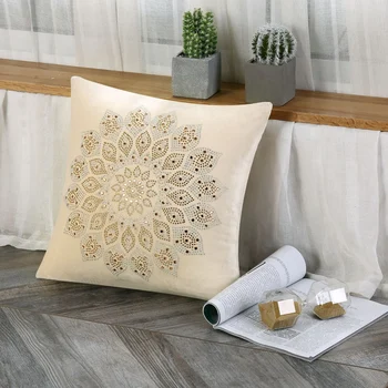 

45*45cm Cotton Cushion Bohemia Pillow Datura Pillow With Resin Drill Including Core Pillow New Arrival