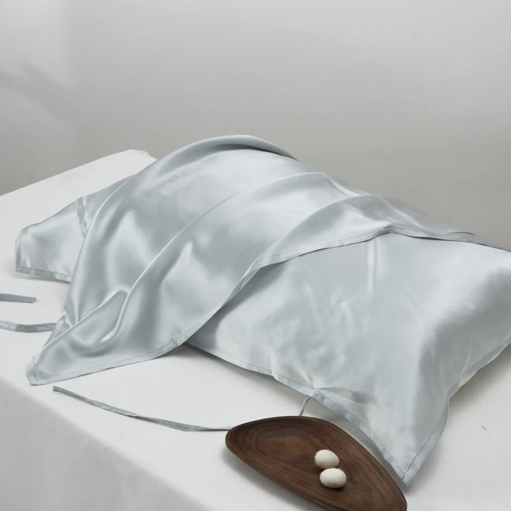 19 Momme Silk Pillow Towel Heavy Silk Pillow Towel 100% Mulberry Satin Pure Color Tie to The 1PC