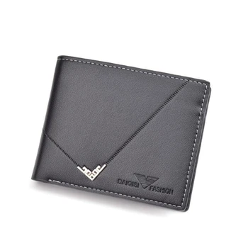 

Men's wallet short fashion new wallet men's ultra-thin luxury brand wallet tri-fold wallet multi-card youth zipper soft wallet