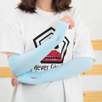 

Calymel New Ice Silk Sunscreen Sleeves Outdoor Sun UV Protection Hand Protector Cover Arm Sleeves Arm Warmer Sleeves Wholesale