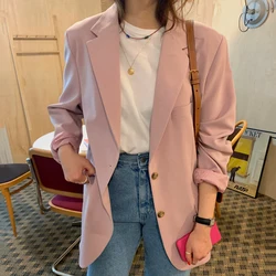 Blazer feminino de verão e primavera, casacos com corte entalhado, liso, blusa da moda