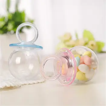 

(24pcs/lot) Baby Pacifier Plastic Candy Box Baby Shower Favors Baptism Souvenirs Baby Birthday Party Gifts for guests