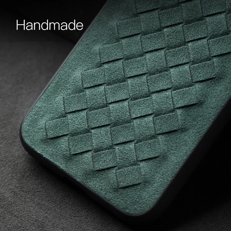 YMW ALCANTARA Weave Case for iPhone 12 Pro Max mini 11 X Xr Xs Max 7 8 Plus Luxury Artificial Leather Phone Cases Cover