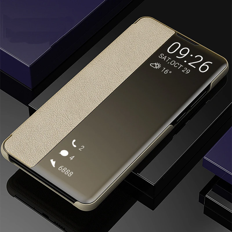 Умный с окошком для обзора на застежке чехол Huawei Nova 3 3i 5 6 7 SE Y5 Y6 Y7 Y9 Honor 8X 9X 10 10I 20 30 Pro