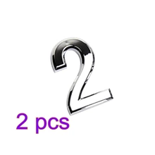 2PCS Numeral Door Plaque House Sign Plating Gate Plastic Number 2 Tag Hotel Home Sticker Door Label