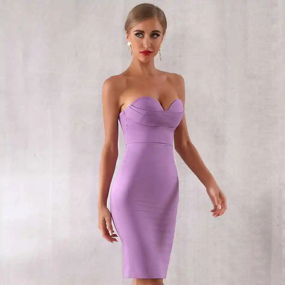 lavender bodycon midi dress