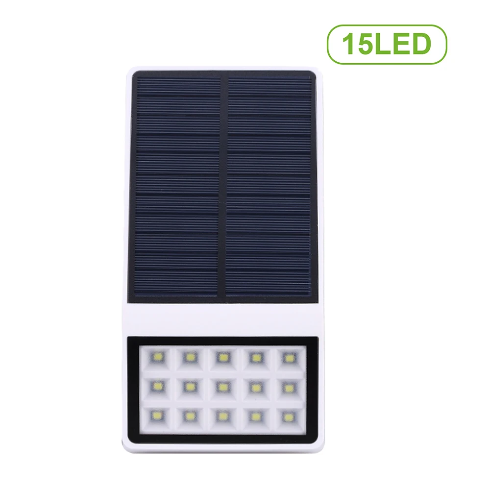 15 LEDs Solar Wall Lamp with Light Control Solar Powered Light IP65 Water-resistant Outdoor Lighting for Patio Pathway Garden