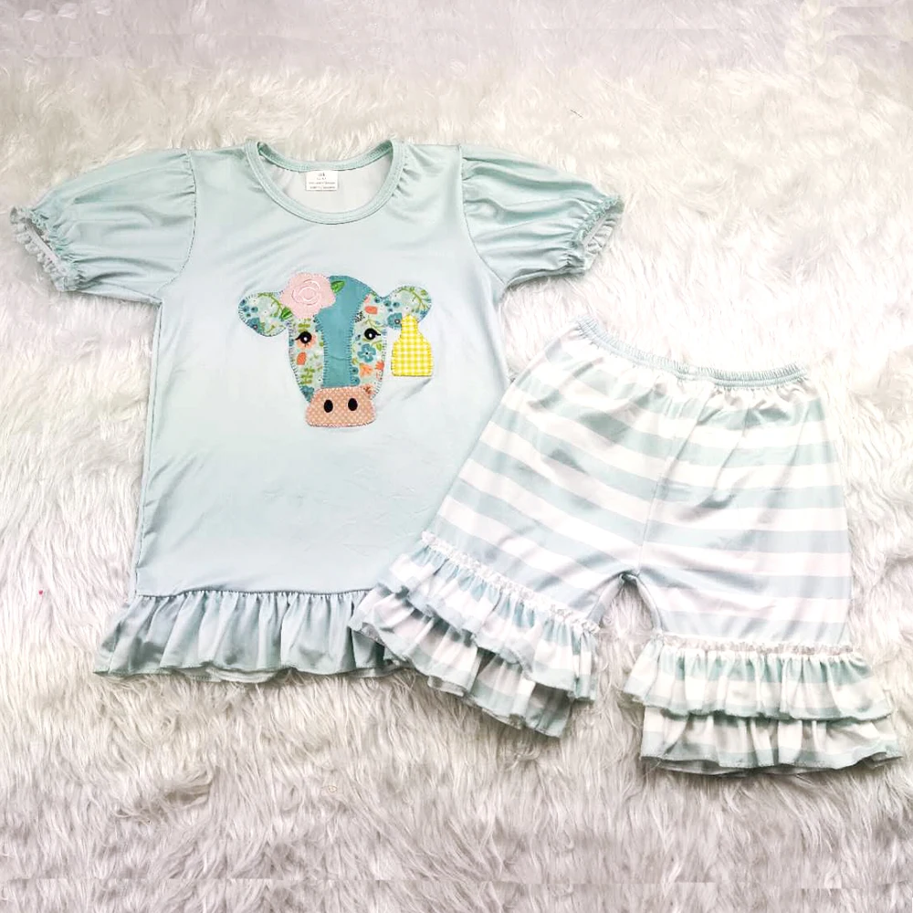 ファンタスティックファームheifei最高品質の刺繍ガール子供服フリルリメイクブティック子供着用服 服セット Aliexpress