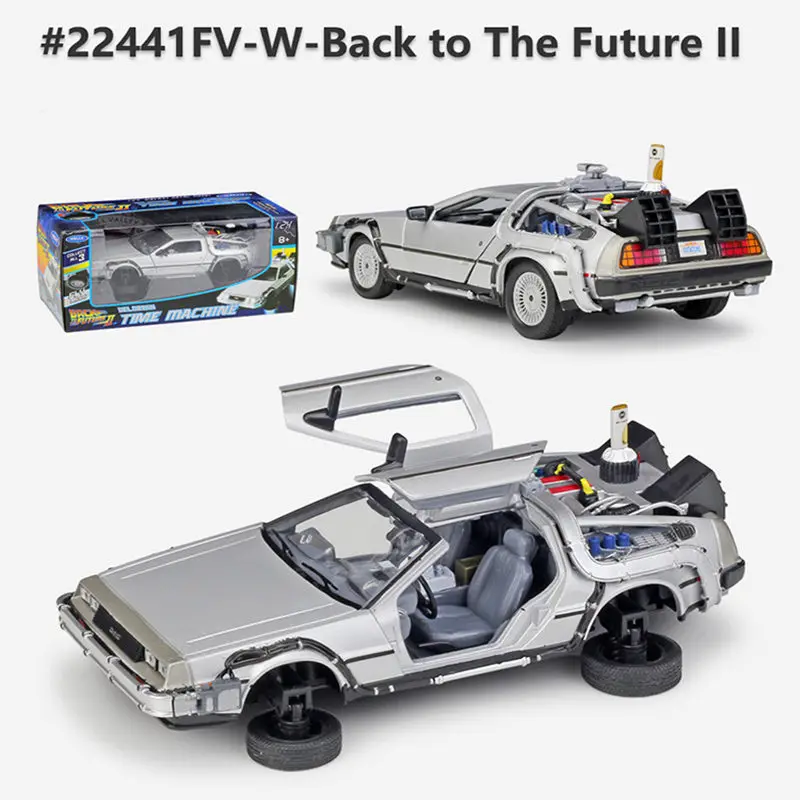 Welly 1:24 литья под давлением сплав модель автомобиля DMC-12 delorean Назад в будущее время машина металлическая игрушка автомобиль для ребенка игрушка подарок коллекция