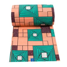 Высококачественный настоящий воск из Анкары зеленого чистого хлопка с квадратным принтом африканский