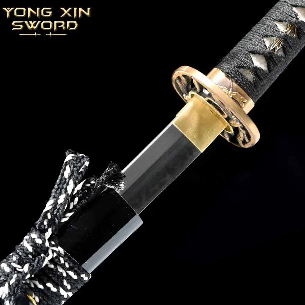 T10 Carbon Steel Clay Tempered No-Hi Blade Full Handmade Japanese Samurai Katana Sword Razor Sharp Functional Battle Ready