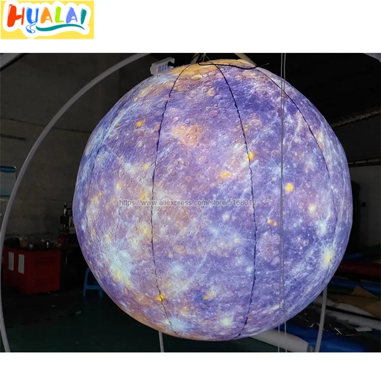 

giant LED lighting balloon inflatable planet ball,large led dome nine planets moon ball For advertising decoration for sale