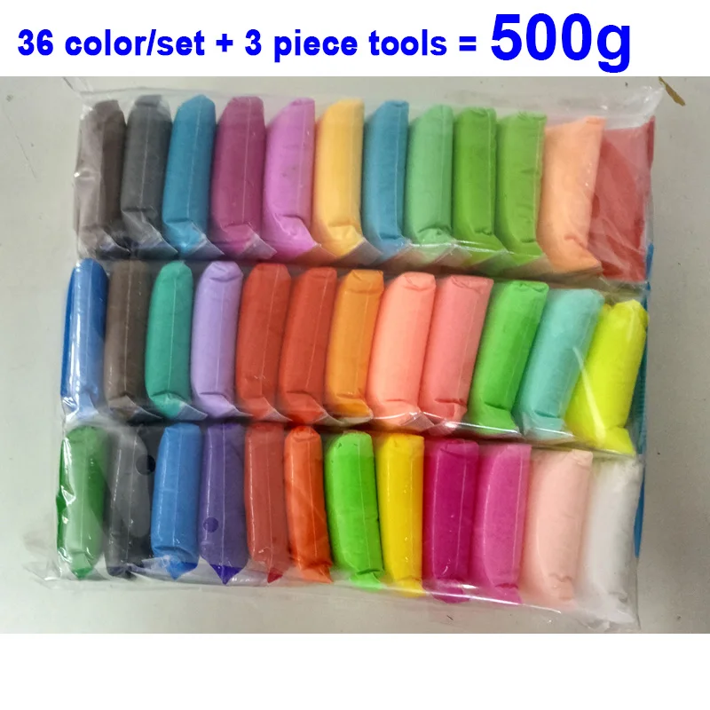 36 Color/Set Polymer Light Clay Slime Fluffy Soft Plasticine Toy