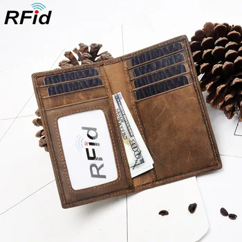 

RFID Men's Wallet In Long Leather Ultra-thin Wallet Personality Youth Multi-functional Wallet Handbag