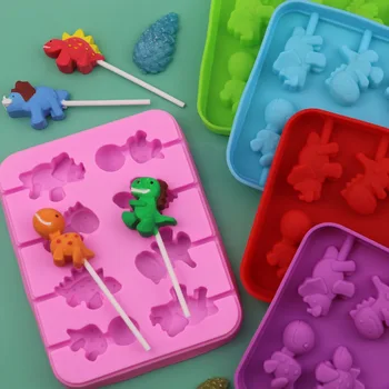 

Sugar Fort 8 Even Dinosaur Lollipop Silicone Mould DIY Bakery Food Containing 20 Rod Recyclable